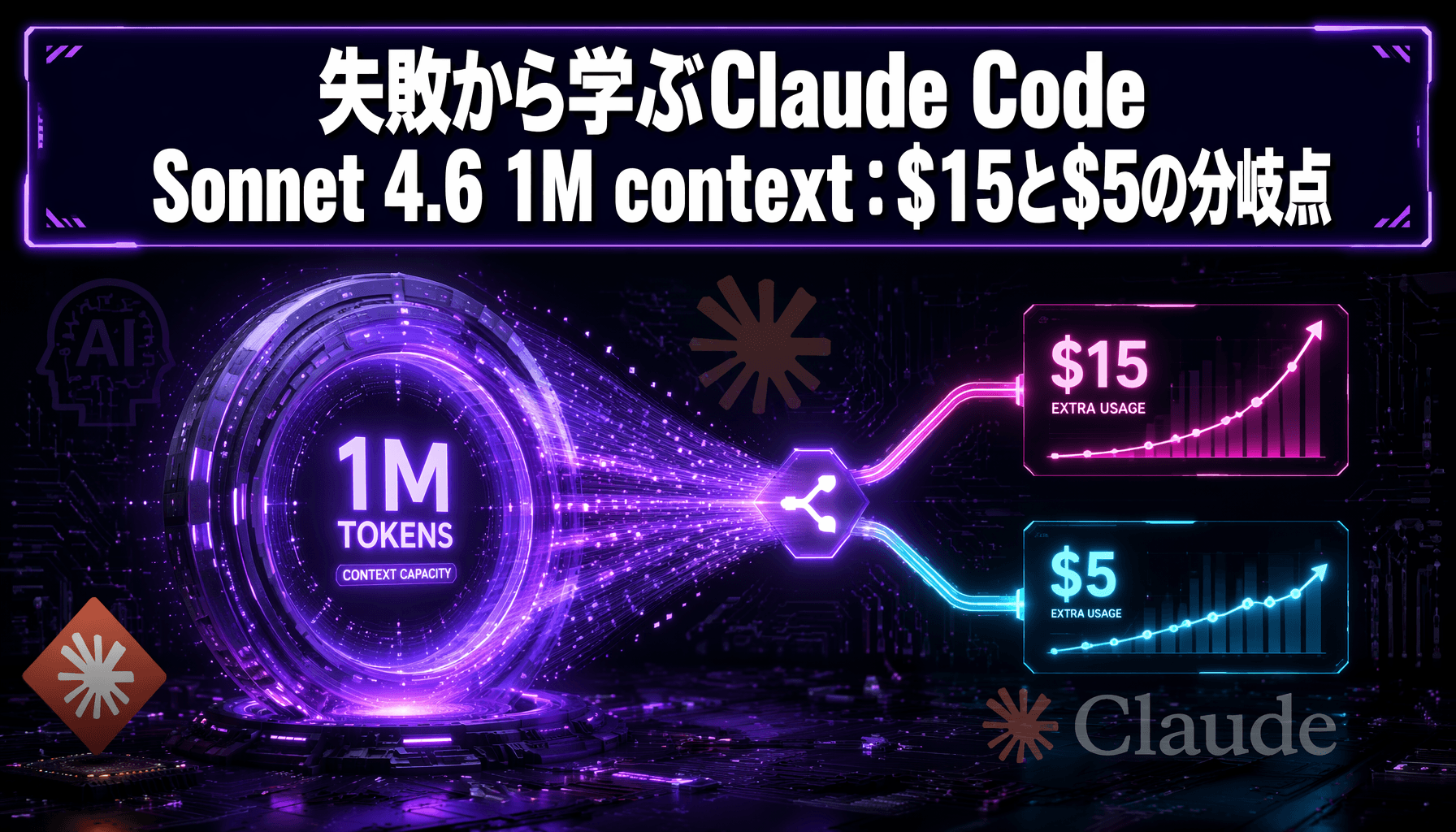 失敗から学ぶClaude Code Sonnet 4.6 1M context：$15と$5の分岐点