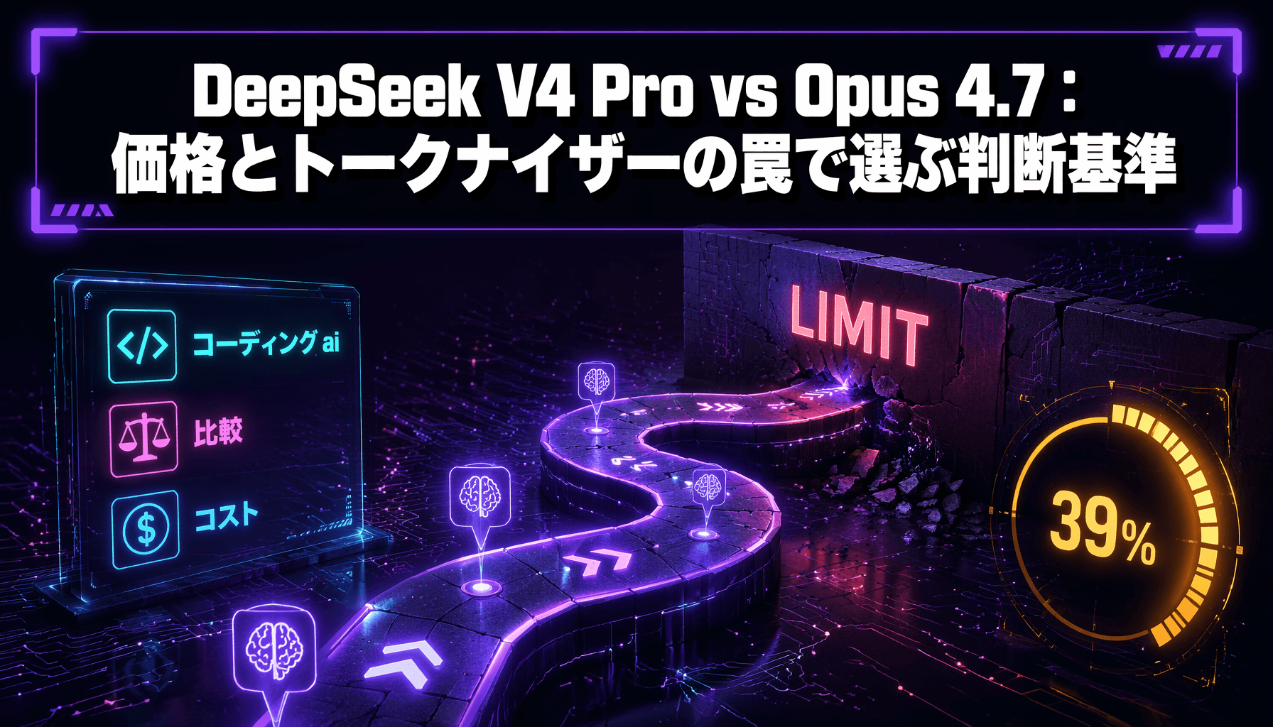 DeepSeek V4 Pro vs Opus 4.7：価格とトークナイザーの罠で選ぶ判断基準