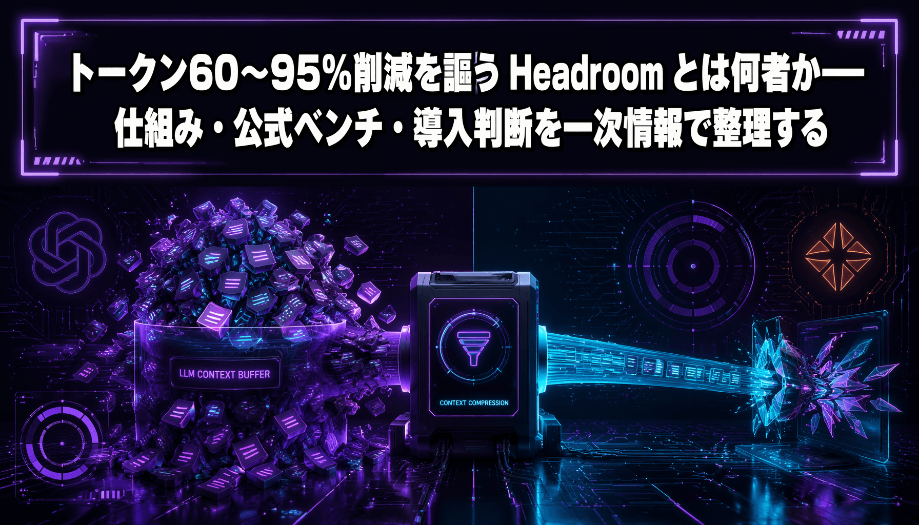 トークン60〜95%削減を謳う Headroom とは何者か——仕組み・公式ベンチ・導入判断を一次情報で整理する