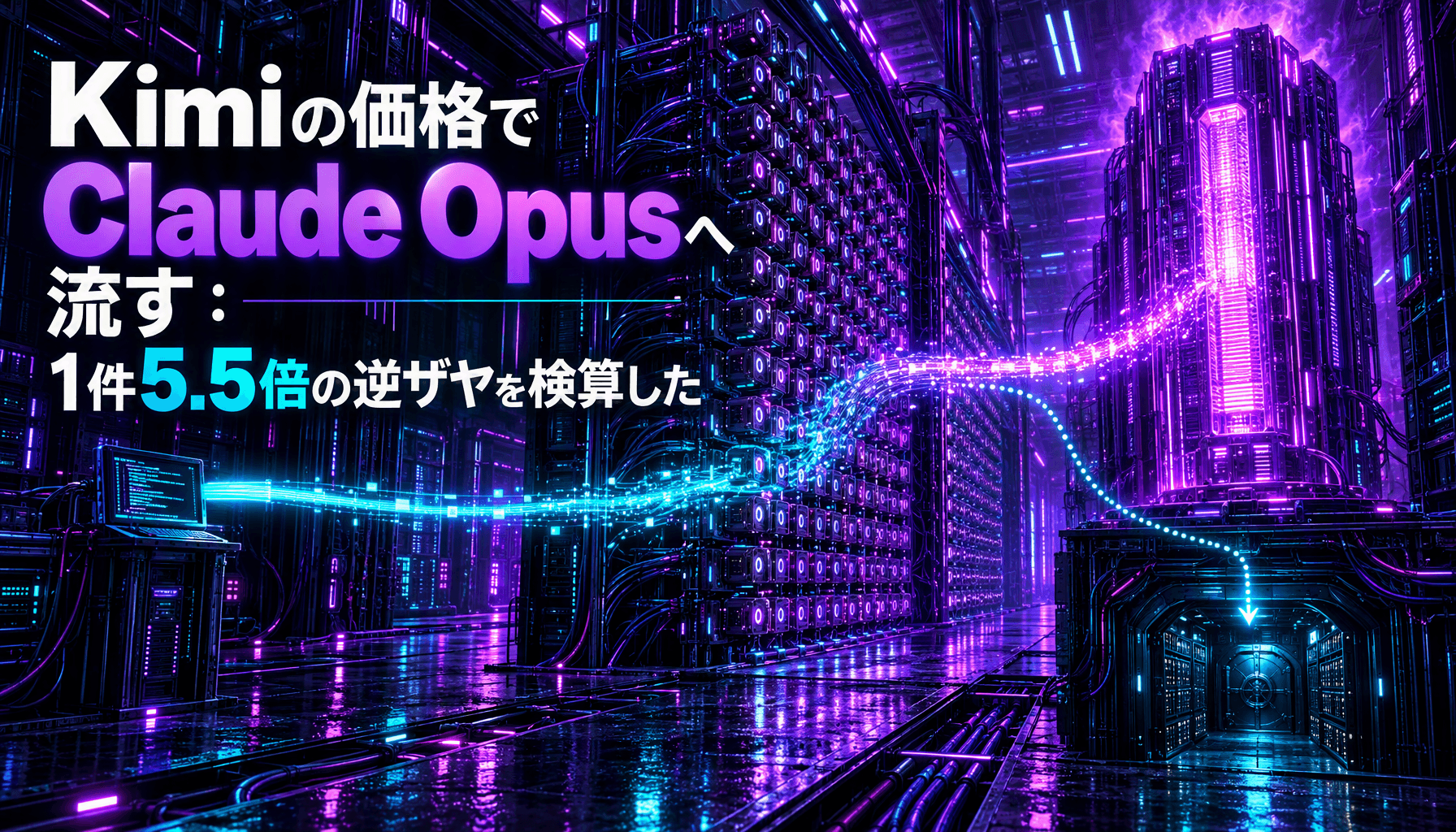 Kimiの価格でClaude Opusへ流す：1件5.5倍の逆ザヤを検算した
