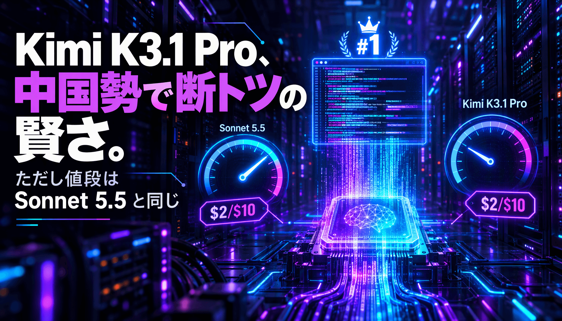 Kimi K3.1 Pro、中国勢で断トツの賢さ。ただし値段は Sonnet 5.5 と同じ