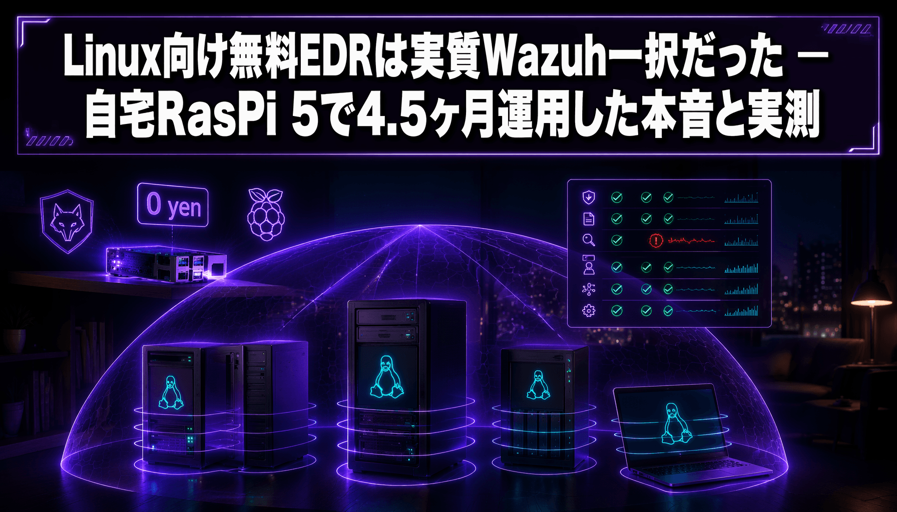 Linux向け無料EDRは実質Wazuh一択だった — 自宅RasPi 5で4.5ヶ月運用した本音と実測