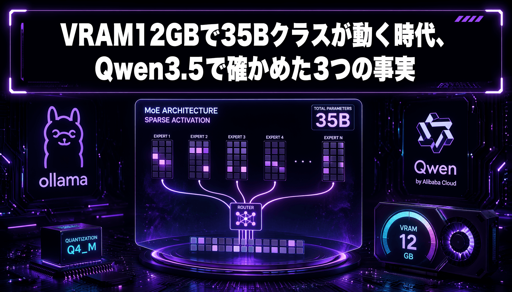 VRAM12GBで35Bクラスが動く時代、Qwen3.5で確かめた3つの事実