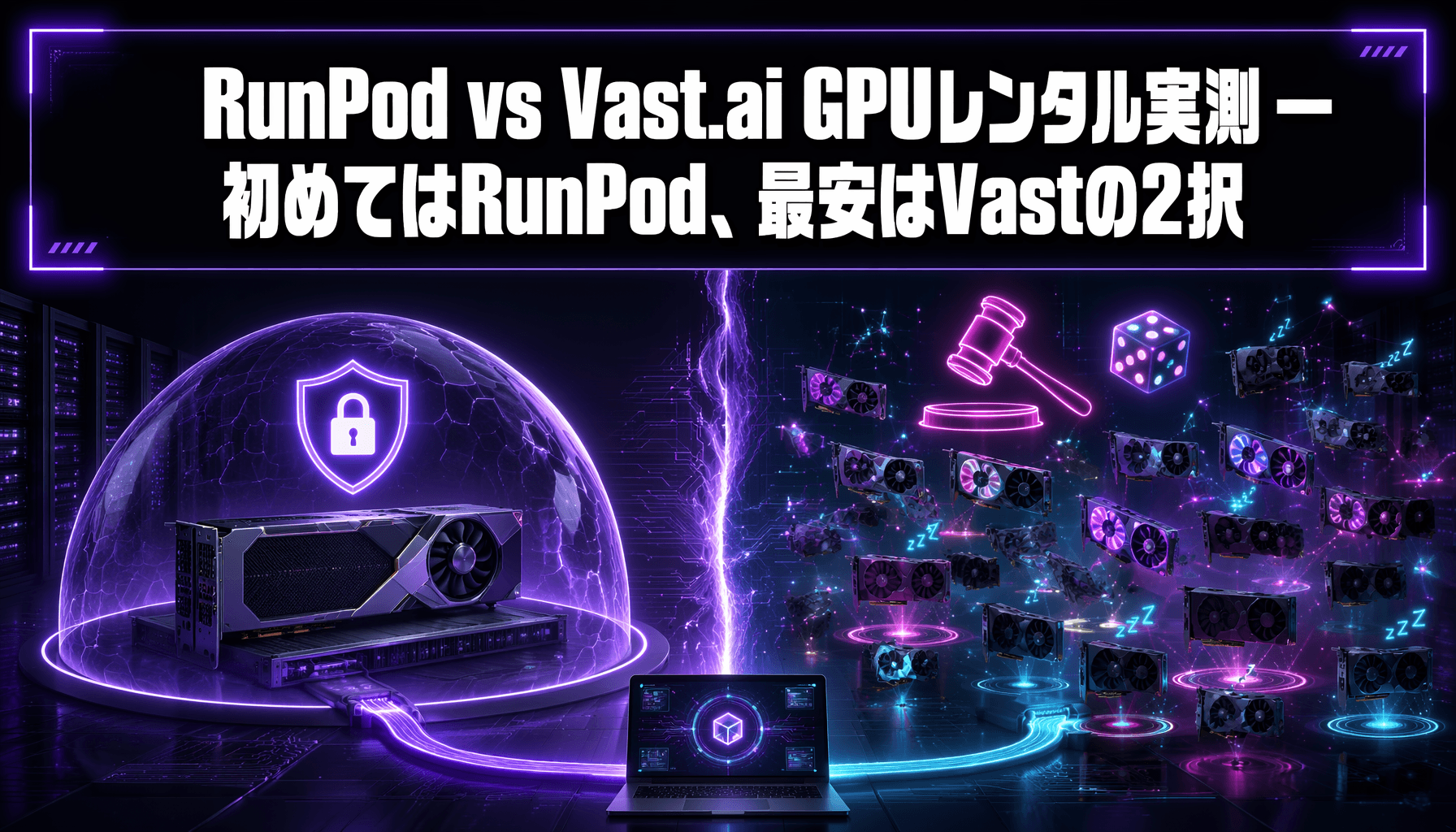RunPod vs Vast.ai GPUレンタル実測 — 初めてはRunPod、最安はVastの2択