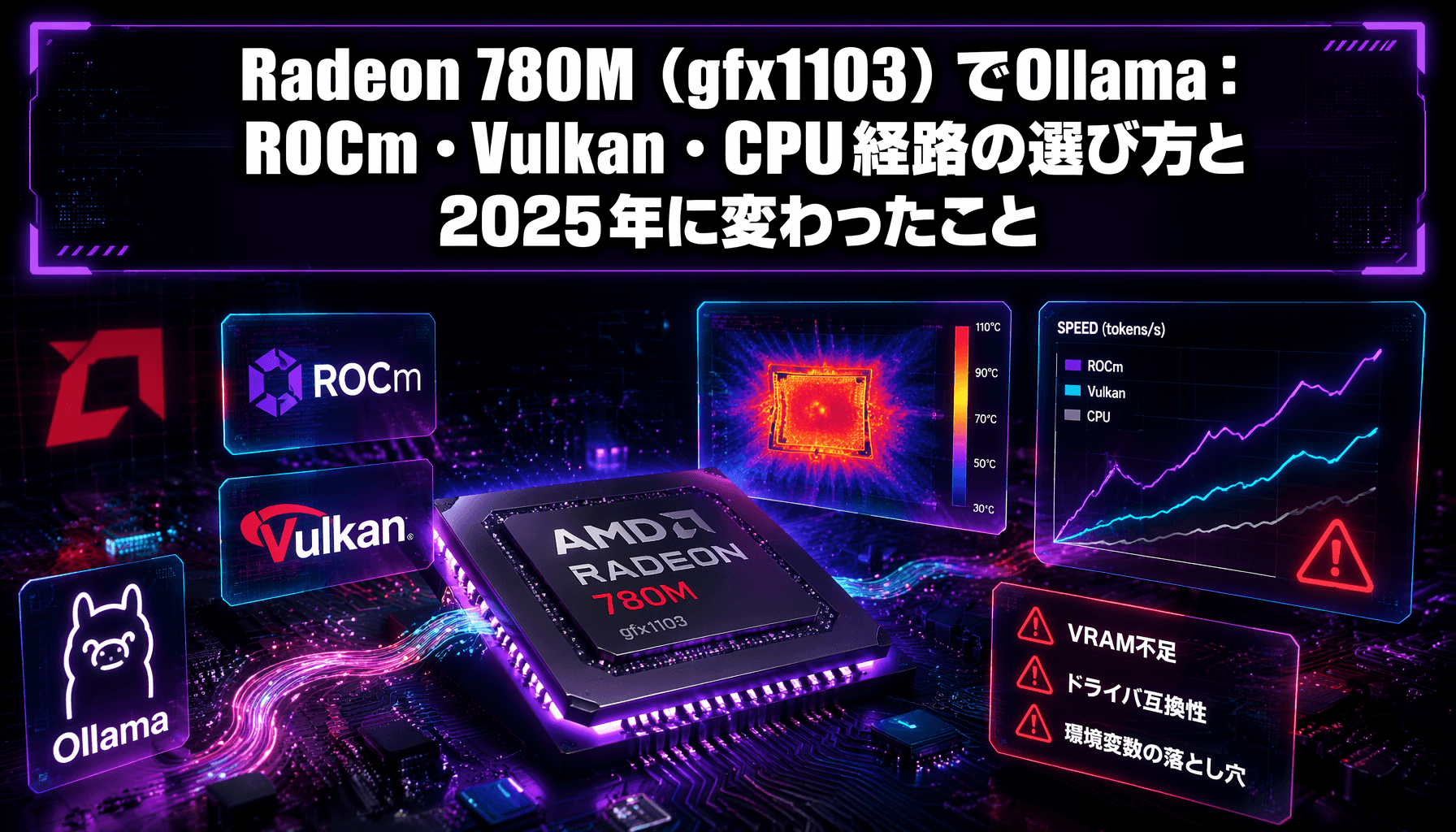 Radeon 780M（gfx1103）でOllama：ROCm・Vulkan・CPU経路の選び方と2025年に変わったこと