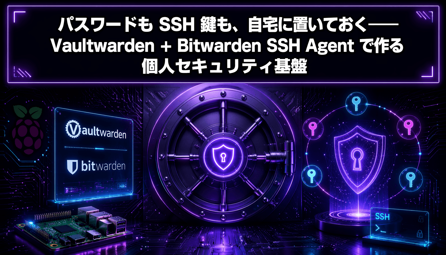 パスワードも SSH 鍵も、自宅に置いておく——Vaultwarden + Bitwarden SSH Agent で作る個人セキュリティ基盤