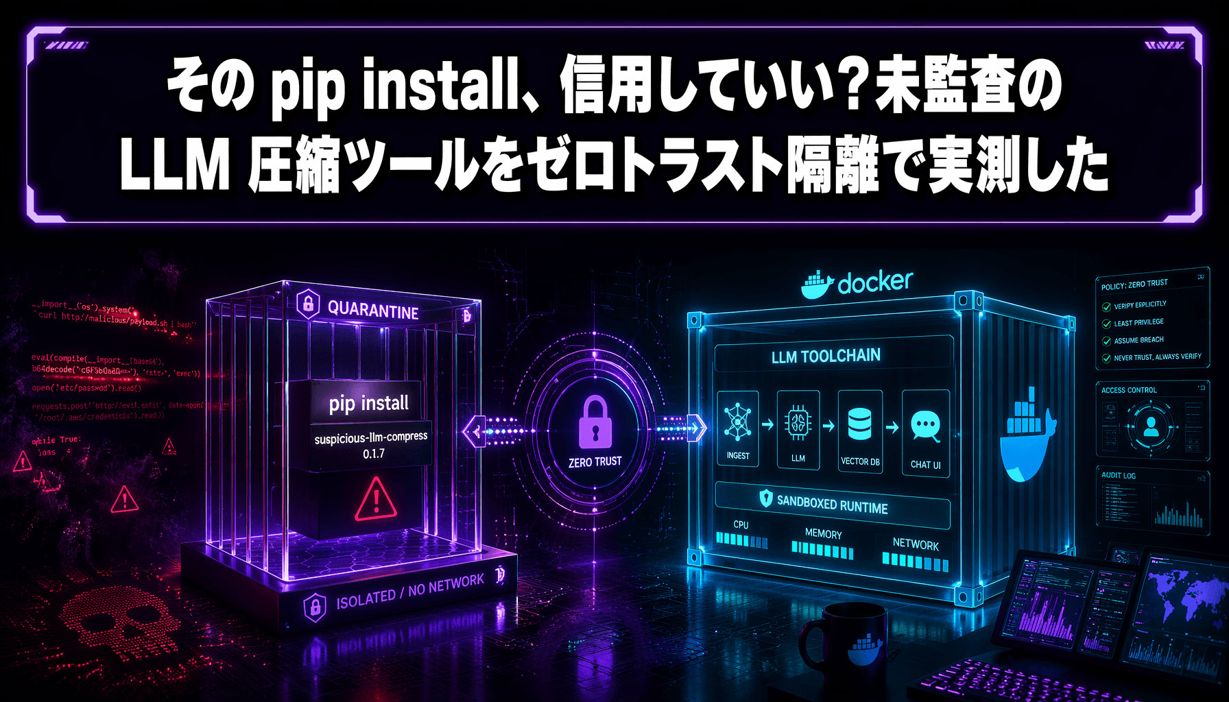 その pip install、信用していい？未監査の LLM 圧縮ツールをゼロトラスト隔離で実測した